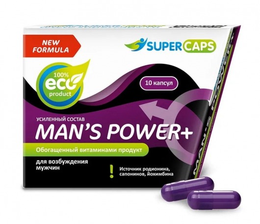 Возбуждающее средство для мужчин Mans Power plus - 10 капсул (0,35 гр.) +1 в подарок - SuperCaps - купить с доставкой в Мурманске