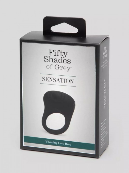 Черное эрекционное виброкольцо Sensation Rechargeable Vibrating Love Ring - Fifty Shades of Grey - в Мурманске купить с доставкой