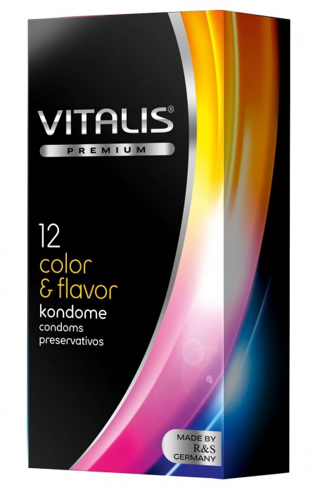 Цветные ароматизированные презервативы VITALIS PREMIUM color   flavor - 12 шт. - Vitalis - купить с доставкой в Мурманске