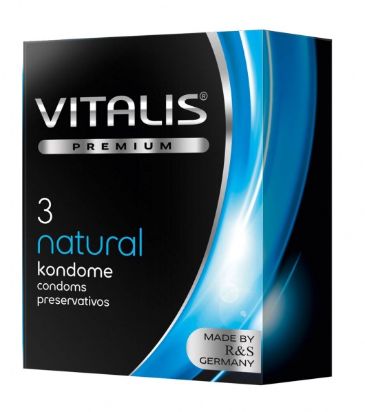 Классические презервативы VITALIS PREMIUM natural - 3 шт. - Vitalis - купить с доставкой в Мурманске