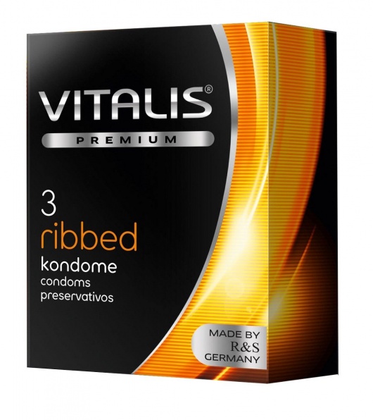 Ребристые презервативы VITALIS PREMIUM ribbed - 3 шт. - Vitalis - купить с доставкой в Мурманске
