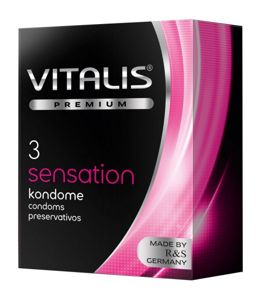 Презервативы с пупырышками и кольцами VITALIS PREMIUM sensation - 3 шт. - Vitalis - купить с доставкой в Мурманске