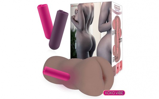 Коричневый вибромастурбатор-анус TONGGGO-Black Angel Auto - KOKOS - в Мурманске купить с доставкой