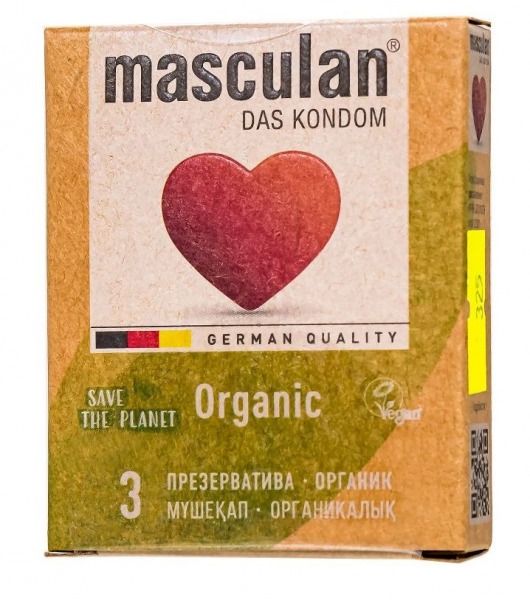 Экологически чистые презервативы Masculan Organic - 3 шт. - Masculan - купить с доставкой в Мурманске