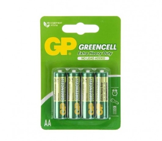 Батарейки солевые GP GreenCell AA/R6G - 4 шт. - Элементы питания - купить с доставкой в Мурманске