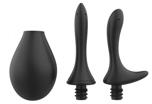 Черный анальный душ Nexus Anal Douche Set с 2 сменными насадками - Nexus Range - купить с доставкой в Мурманске