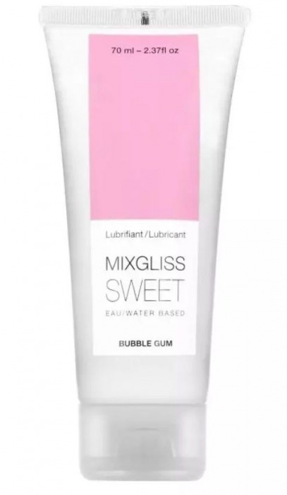 Смазка на водной основе Mixgliss Sweet с ароматом бабл-гам - 70 мл. - Mixgliss - купить с доставкой в Мурманске