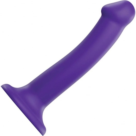 Фиолетовый фаллоимитатор-насадка Strap-On-Me Dildo Dual Density size M - 18 см. - Strap-on-me - купить с доставкой в Мурманске