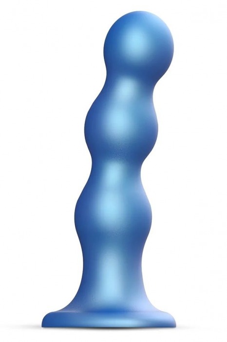 Голубая насадка Strap-On-Me Dildo Plug Balls size S - Strap-on-me - купить с доставкой в Мурманске