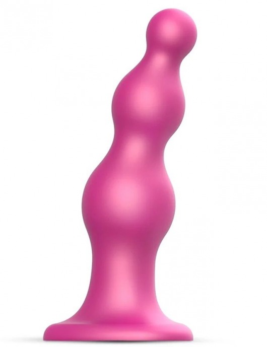Розовая насадка Strap-On-Me Dildo Plug Beads size S - Strap-on-me - купить с доставкой в Мурманске
