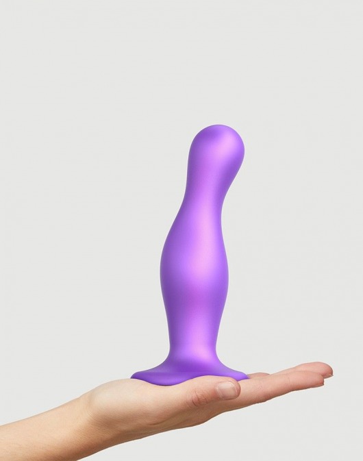Фиолетовая насадка Strap-On-Me Dildo Plug Curvy size L - Strap-on-me - купить с доставкой в Мурманске