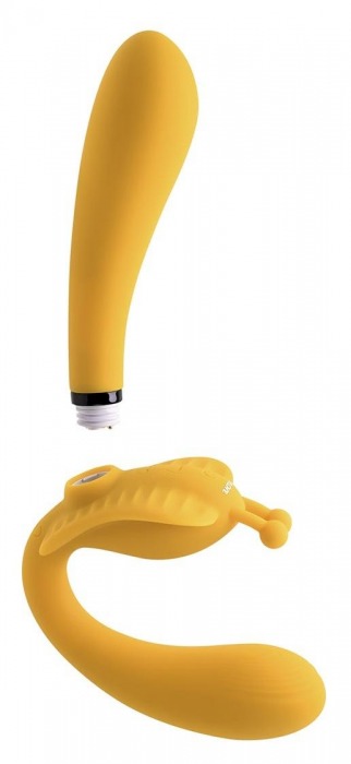 Желтый безремневой вибрострапон The Monarch - 23 см. - Evolved - купить с доставкой в Мурманске