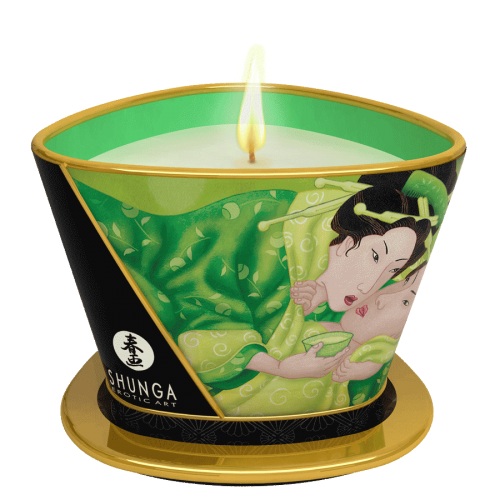 Массажная свеча Exotic Green Tea с ароматом зелёного чая - 170 мл. - Shunga - купить с доставкой в Мурманске