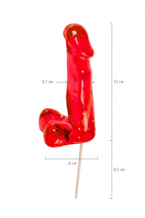 Красный леденец в форме члена со вкусом виски - 173 гр. - Sosuчki - купить с доставкой в Мурманске