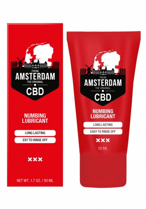 Пролонгирующий лубрикант Numbing CBD from Amsterdam - 50 мл. - Shots Media BV - купить с доставкой в Мурманске