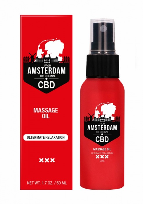 Стимулирующее массажное масло CBD from Amsterdam Massage Oil - 50 мл. - Shots Media BV - купить с доставкой в Мурманске