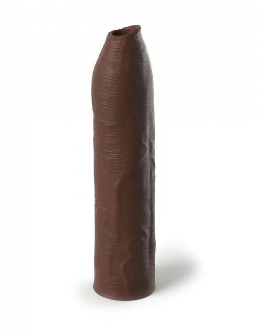 Коричневая насадка-удлинитель Uncut Silicone Penis Enhancer - 17,8 см. - Pipedream - в Мурманске купить с доставкой