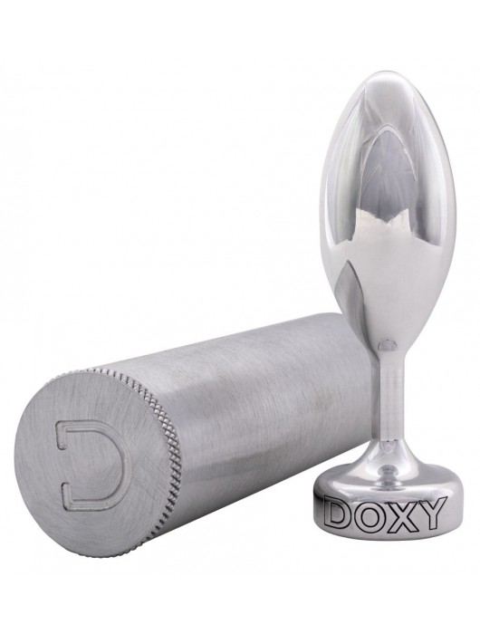 Серебристая анальная втулка Doxy Smooth Butt Plug - 10,5 см. - Doxy