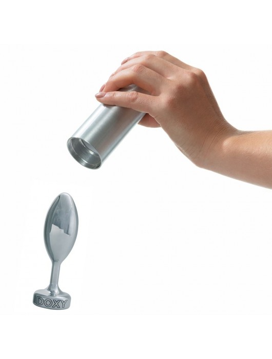 Серебристая анальная втулка Doxy Smooth Butt Plug - 10,5 см. - Doxy