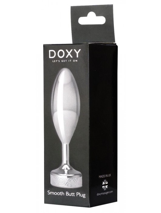 Серебристая анальная втулка Doxy Smooth Butt Plug - 10,5 см. - Doxy
