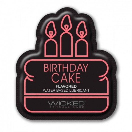 Лубрикант на водной основе со вкусом торта с кремом Wicked Aqua Birthday cake - 3 мл. - Wicked - купить с доставкой в Мурманске