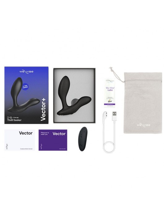 Черный анальный вибратор We-Vibe Vector+ - We-vibe - в Мурманске купить с доставкой