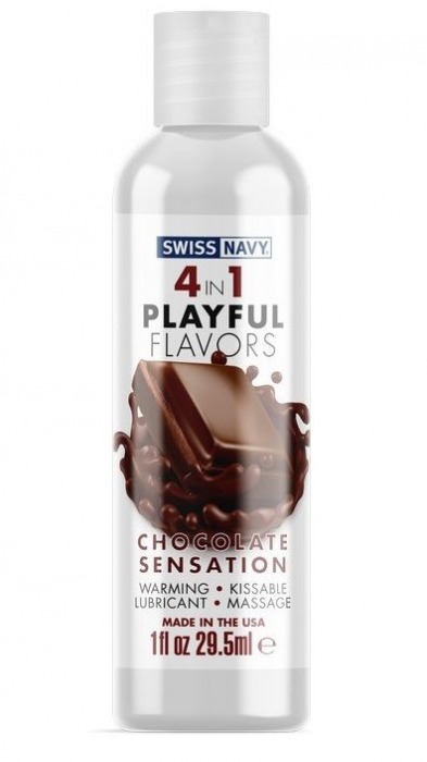 Массажный гель 4-в-1 Chocolate Sensation с ароматом шоколада - 29,5 мл. - Swiss navy - купить с доставкой в Мурманске