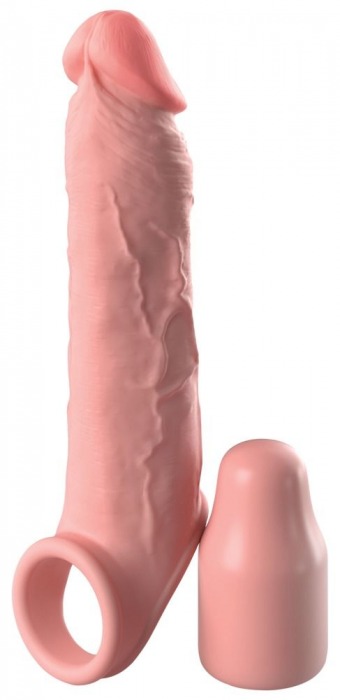 Телесная насадка-удлинитель 2 Inch Silicone X-tension with Strap - 20,3 см. - Pipedream - в Мурманске купить с доставкой