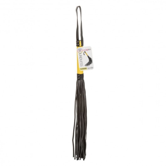 Черная плеть с желтой рукоятью Boundless Flogger - 69,25 см. - California Exotic Novelties - купить с доставкой в Мурманске