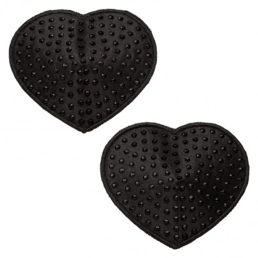 Черные пэстисы в форме сердечек Heart Pasties - California Exotic Novelties - купить с доставкой в Мурманске