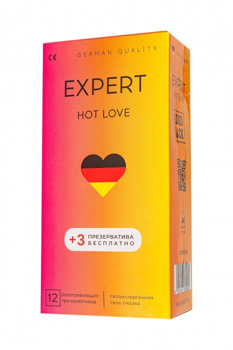 Презервативы EXPERT Hot Love с разогревающим эффектом - 12 шт.(+3 в подарок) - Expert - купить с доставкой в Мурманске