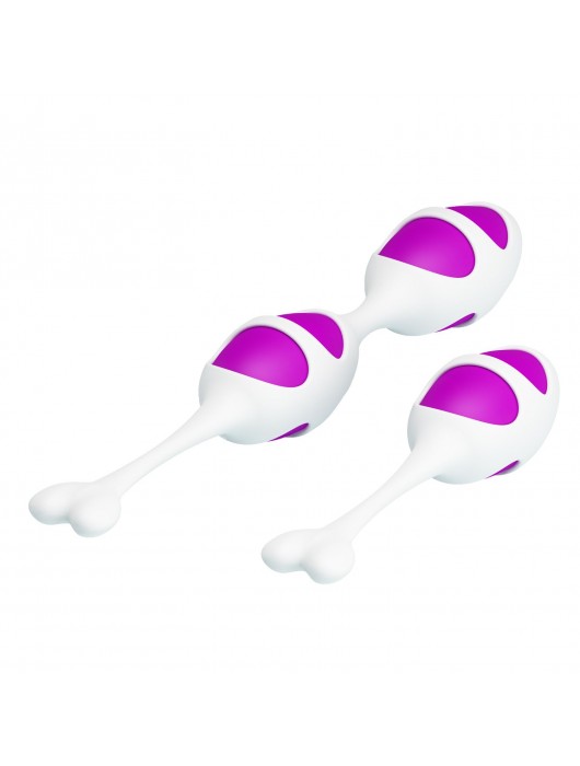 Фиолетовые вагинальные шарики из силикона: 2+1 - Baile