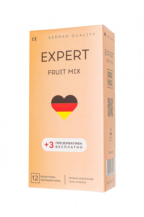 Ароматизированные презервативы EXPERT Fruit Mix - 12 шт.(+3 в подарок) - Expert - купить с доставкой в Мурманске