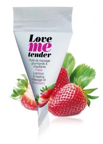 Съедобное согревающее массажное масло Love Me Tender Strawberry с ароматом клубники - 10 мл. - Love to Love - купить с доставкой в Мурманске