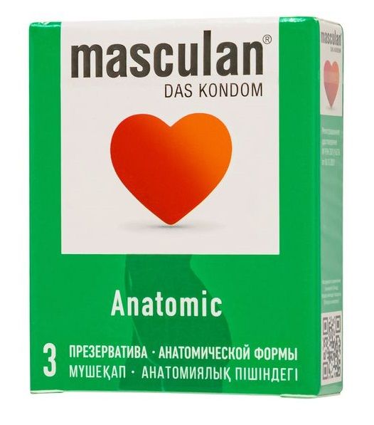 Презервативы анатомической формы Masculan Anatomic - 3 шт. - Masculan - купить с доставкой в Мурманске