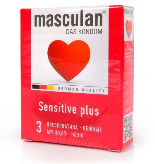 Презервативы Masculan Sensitive plus - 3 шт. - Masculan - купить с доставкой в Мурманске