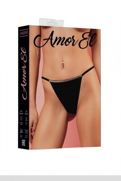 Сексуальные трусики-стринги с блестящим декором - Amor El купить с доставкой