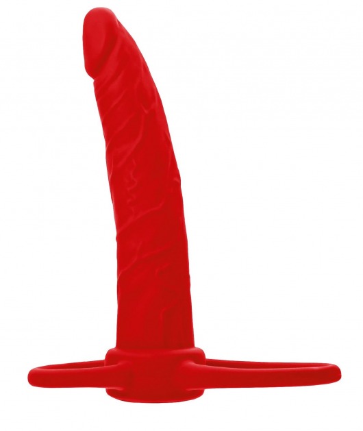 Красная насадка на пенис для двойного проникновения Black Red - 16,5 см. - ToyFa - купить с доставкой в Мурманске