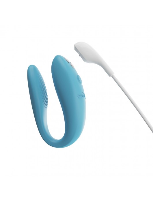 Бирюзовый вибромассажер для пар We-Vibe Sync Go - We-vibe