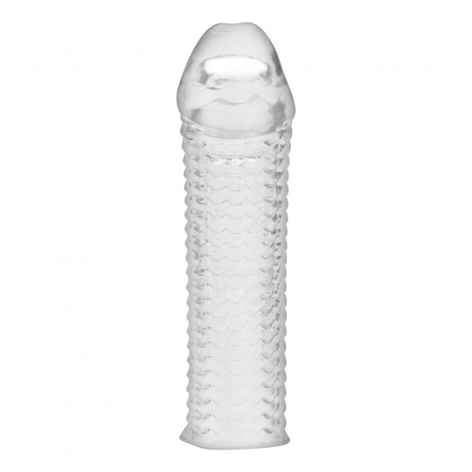 Текстурированная насадка на пенис Clear Textured Penis Enhancing Sleeve Extension - 16,5 см. - BlueLine - в Мурманске купить с доставкой