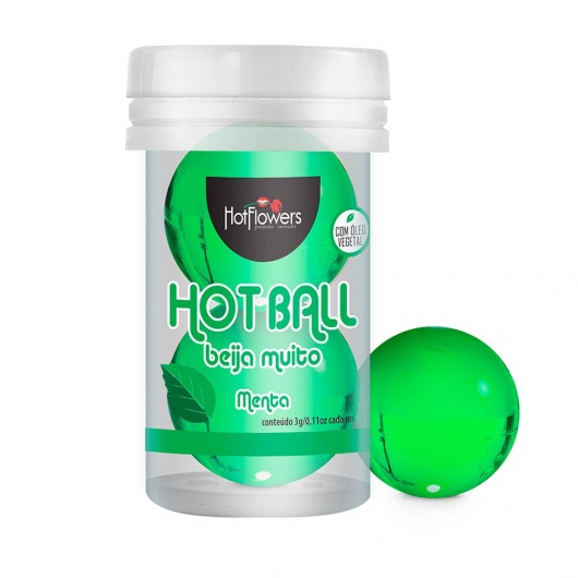 Лубрикант на масляной основе Hot Ball Beija Muito с ароматом мяты (2 шарика по 3 гр.) - HotFlowers - купить с доставкой в Мурманске