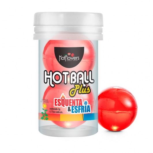 Лубрикант на масляной основе Hot Ball Plus с охлаждающе-разогревающим эффектом (2 шарика по 3 гр.) - HotFlowers - купить с доставкой в Мурманске
