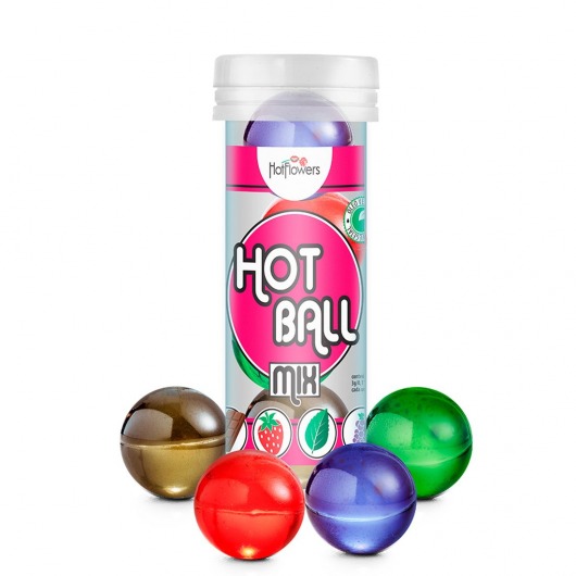 Ароматизированный лубрикант Hot Ball Mix на масляной основе (4 шарика по 3 гр.) - HotFlowers - купить с доставкой в Мурманске