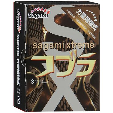 Суженные к основанию презервативы Sagami Xtreme COBRA - 3 шт. - Sagami - купить с доставкой в Мурманске