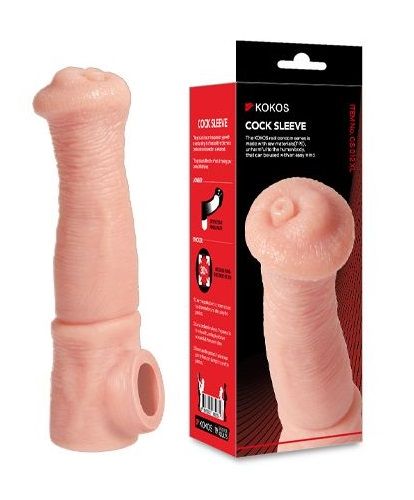 Телесная фантазийная насадка на член Cock Sleeve Size L - KOKOS - в Мурманске купить с доставкой