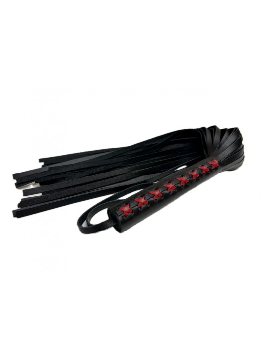 Кожаная плеть Sex Game с красным плетением на рукояти - 57 см. - БДСМ Арсенал - купить с доставкой в Мурманске