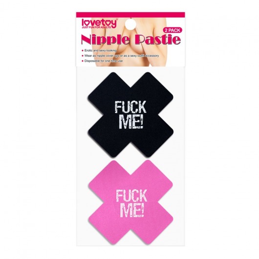 Набор из 2 пар пэстисов Cross Pattern Nipple Pasties - Lovetoy - купить с доставкой в Мурманске