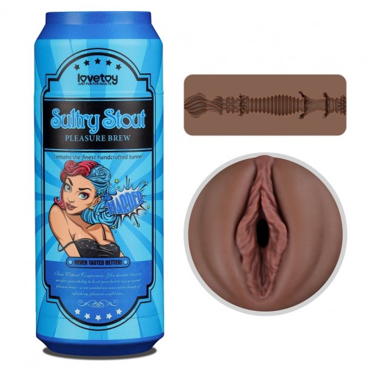 Коричневый мастурбатор-вагина Pleasure Brew Masturbator-Sultry Stout в банке - Lovetoy - в Мурманске купить с доставкой