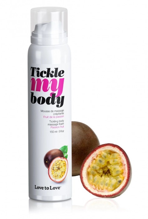 Массажная хрустящая пенка Tickle my body с ароматом маракуйи - 150 мл. - Love to Love - купить с доставкой в Мурманске
