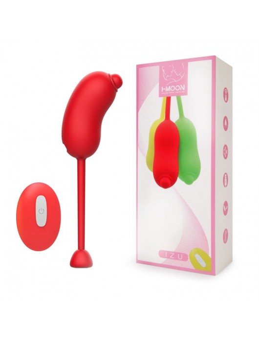 Красное виброяйцо с пультом ДУ - I-MOON